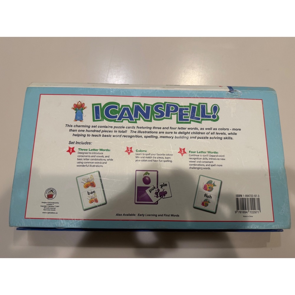 Spicebox I Can Spell Educational Puzzle Set Kids Learning 3 & 4 Letter Words - Picture 7 of 10